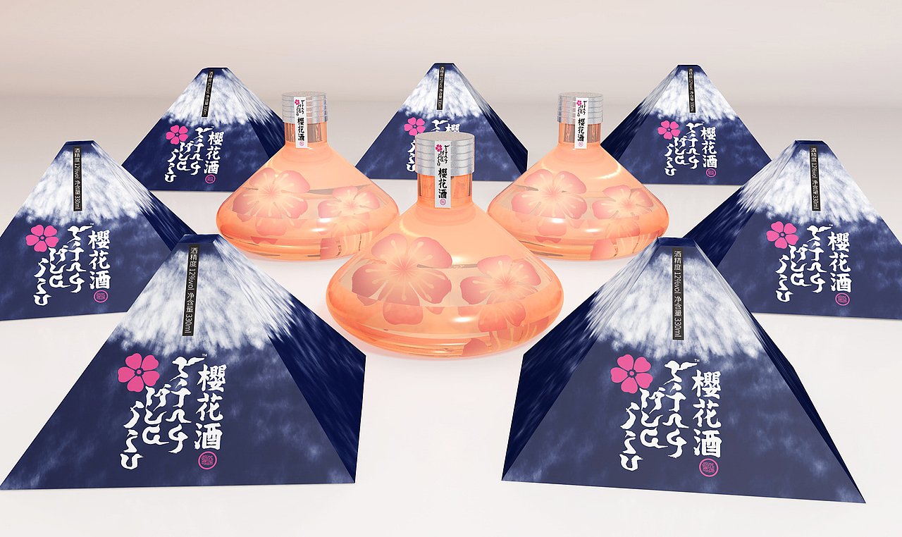酒水产品|樱花酒产品包装设计（图ZMzc4NDAzMjI4） - 包装 - 站酷设计师思逸品牌创意设计原创素材 - 站酷ZCOOL