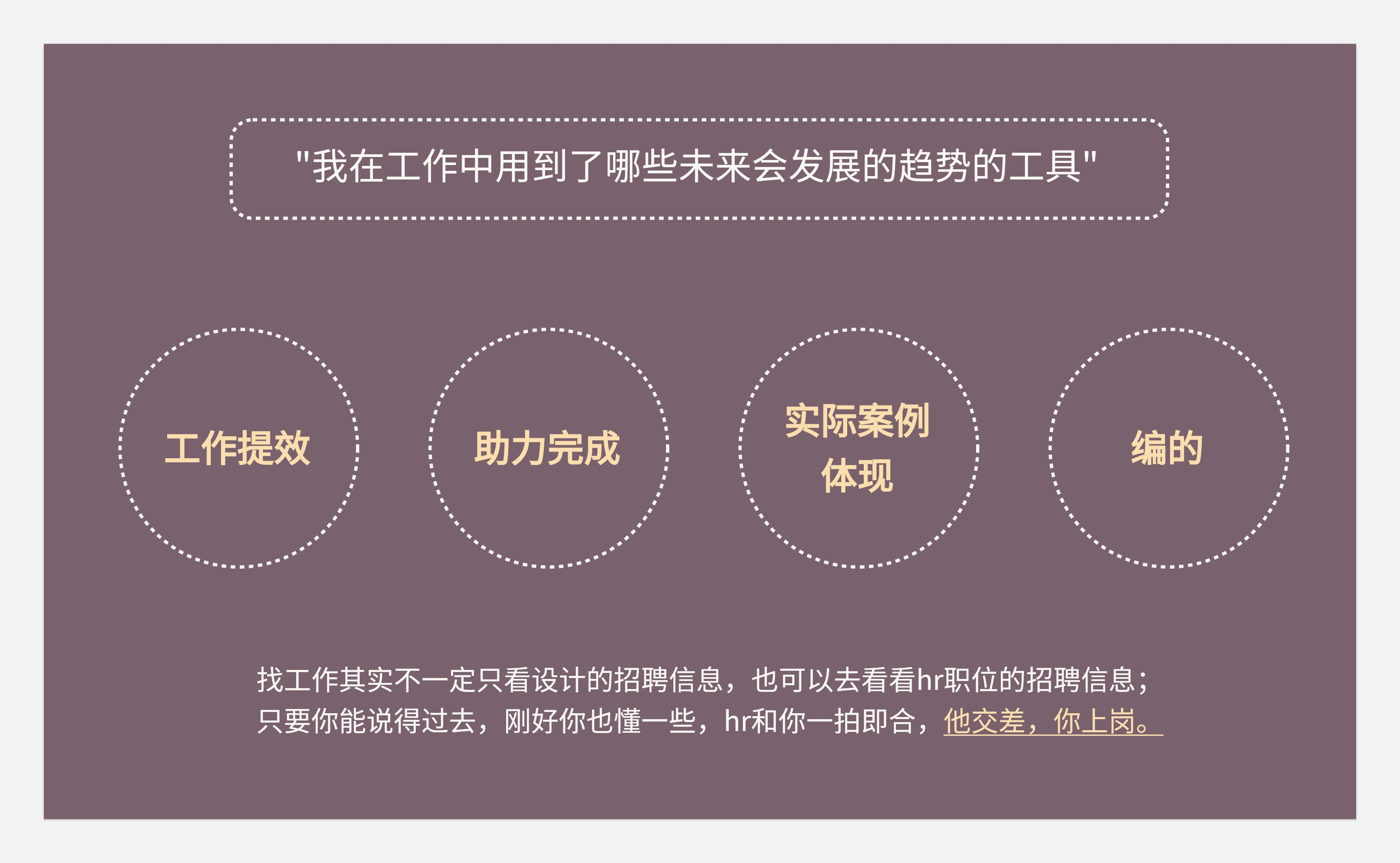 作品集和知识体系搭建--不同的见解和认识