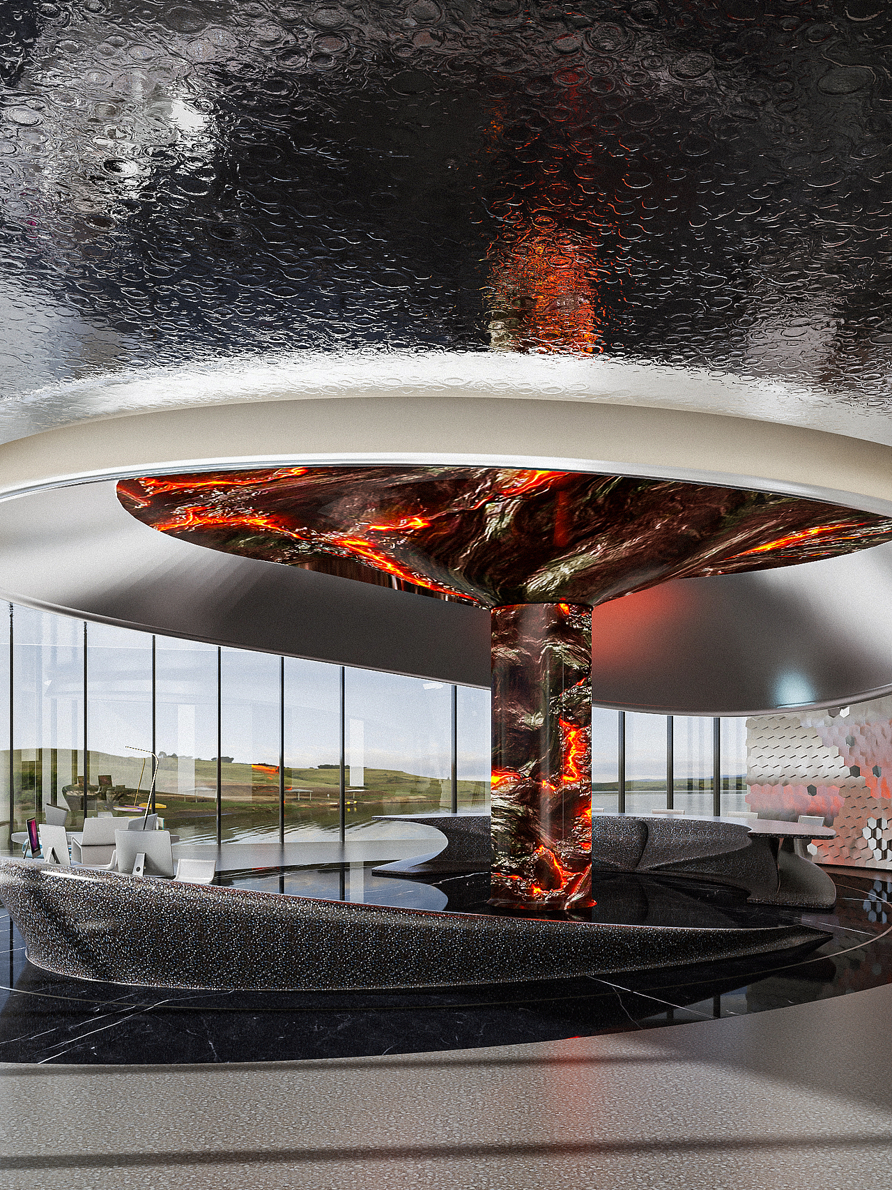 现代大厅效果图设计（图ZMzc4NDEwMTg0） - 商业空间设计 - 站酷设计师成都派氪效果图原创素材 - 站酷ZCOOL