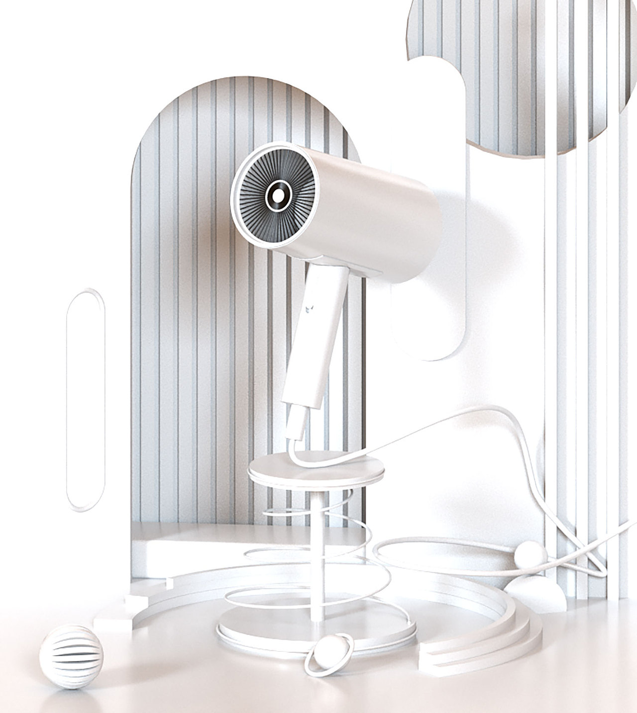 吹风机白模效果