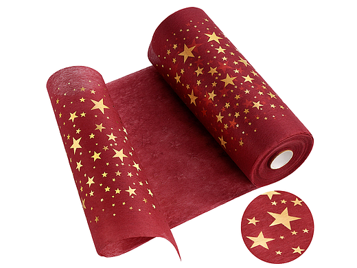 酒红烫金桌旗