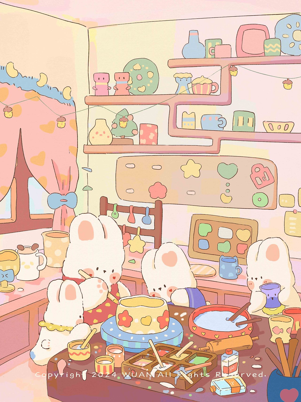 终于可以大展身手了，兔兔发誓，要做出最可爱的碗。