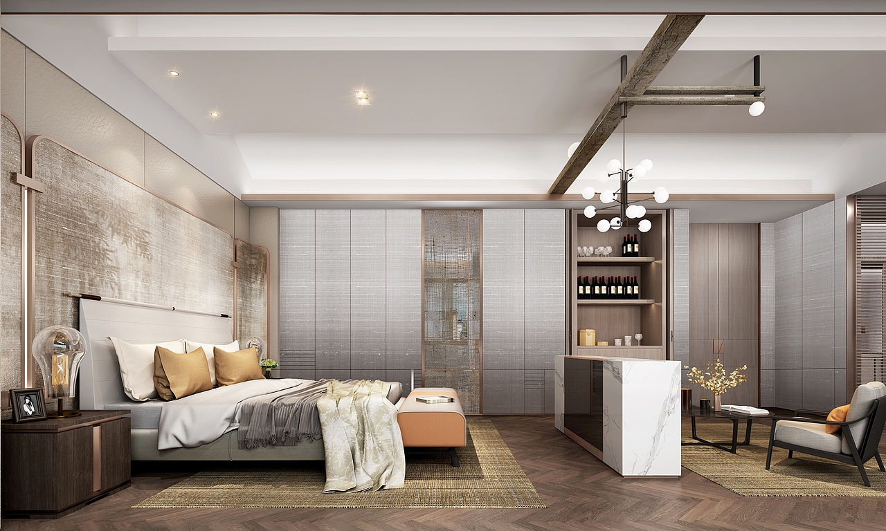 城市高楼，独辟小园，咫尺幽景，意伴芳野