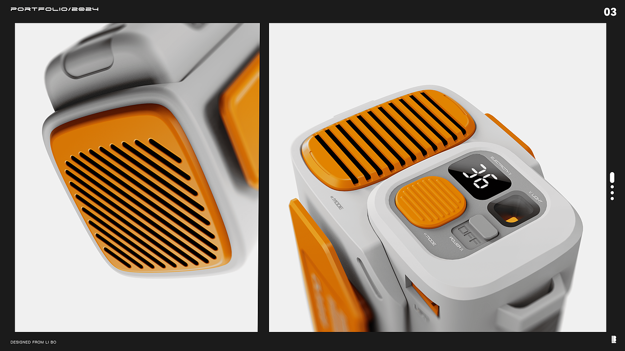 《机甲时代》户外风格多功能挂腰风扇（图ZMzc4NDU4ODI4） - 生活用品 - 站酷设计师害怕只猪咩原创素材 - 站酷ZCOOL