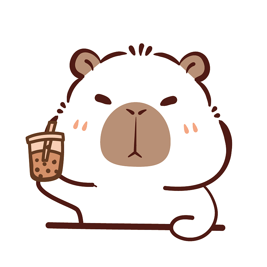 卡皮巴拉水豚萌萌原创矢量插画表情包卡通可爱