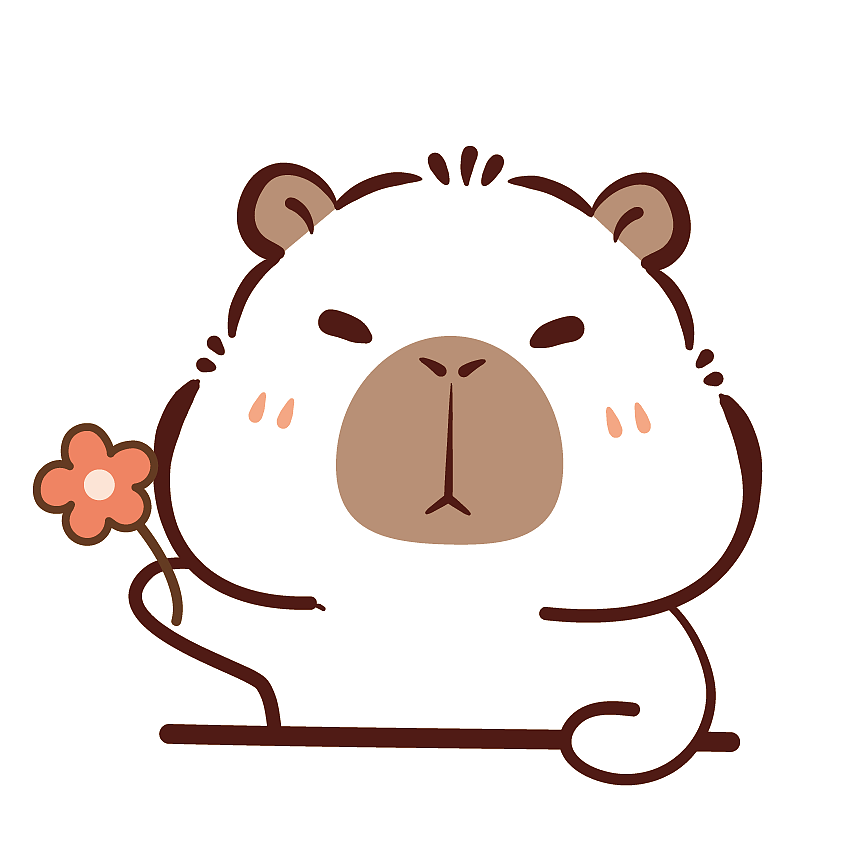 卡皮巴拉水豚萌萌原创矢量插画表情包卡通可爱