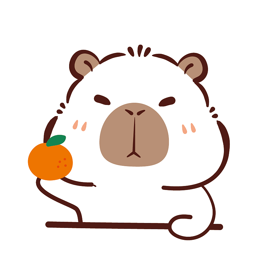 卡皮巴拉水豚萌萌原创矢量插画表情包卡通可爱