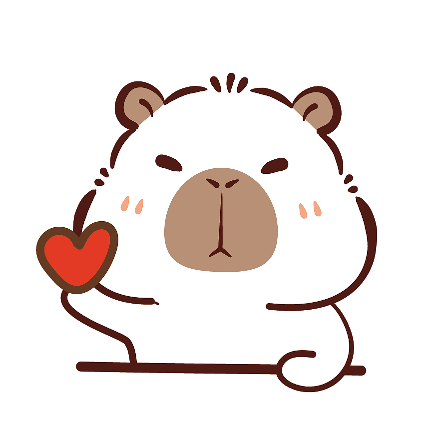 卡皮巴拉水豚萌萌原创矢量插画表情包卡通可爱