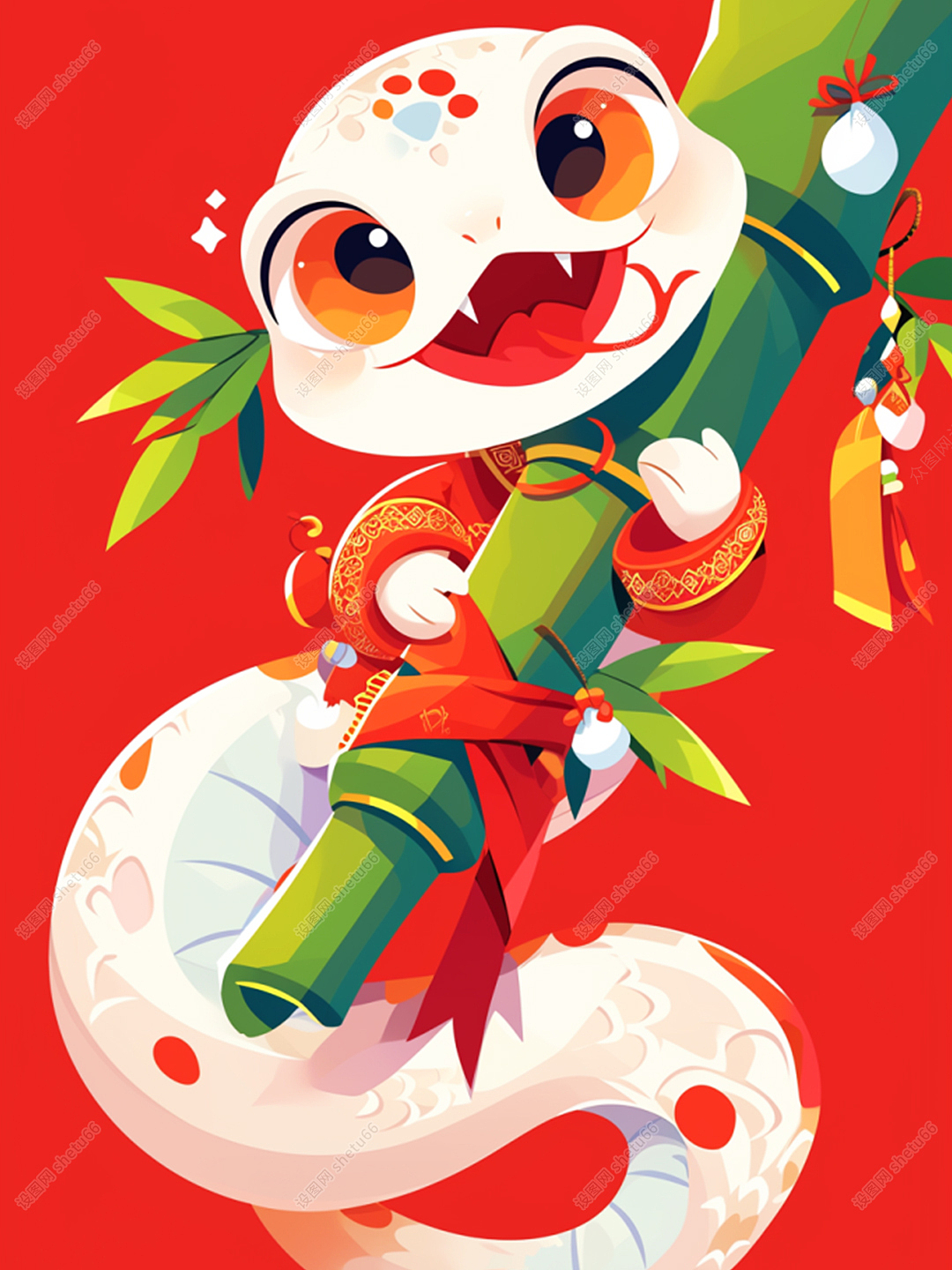 蛇年插画 | 2025蛇年IP卡通形象素材-设图网