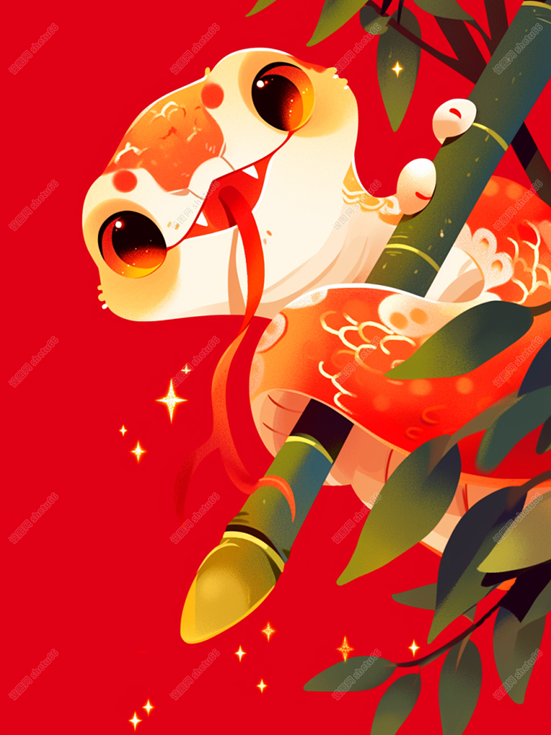 蛇年插画 | 2025蛇年IP卡通形象素材-设图网