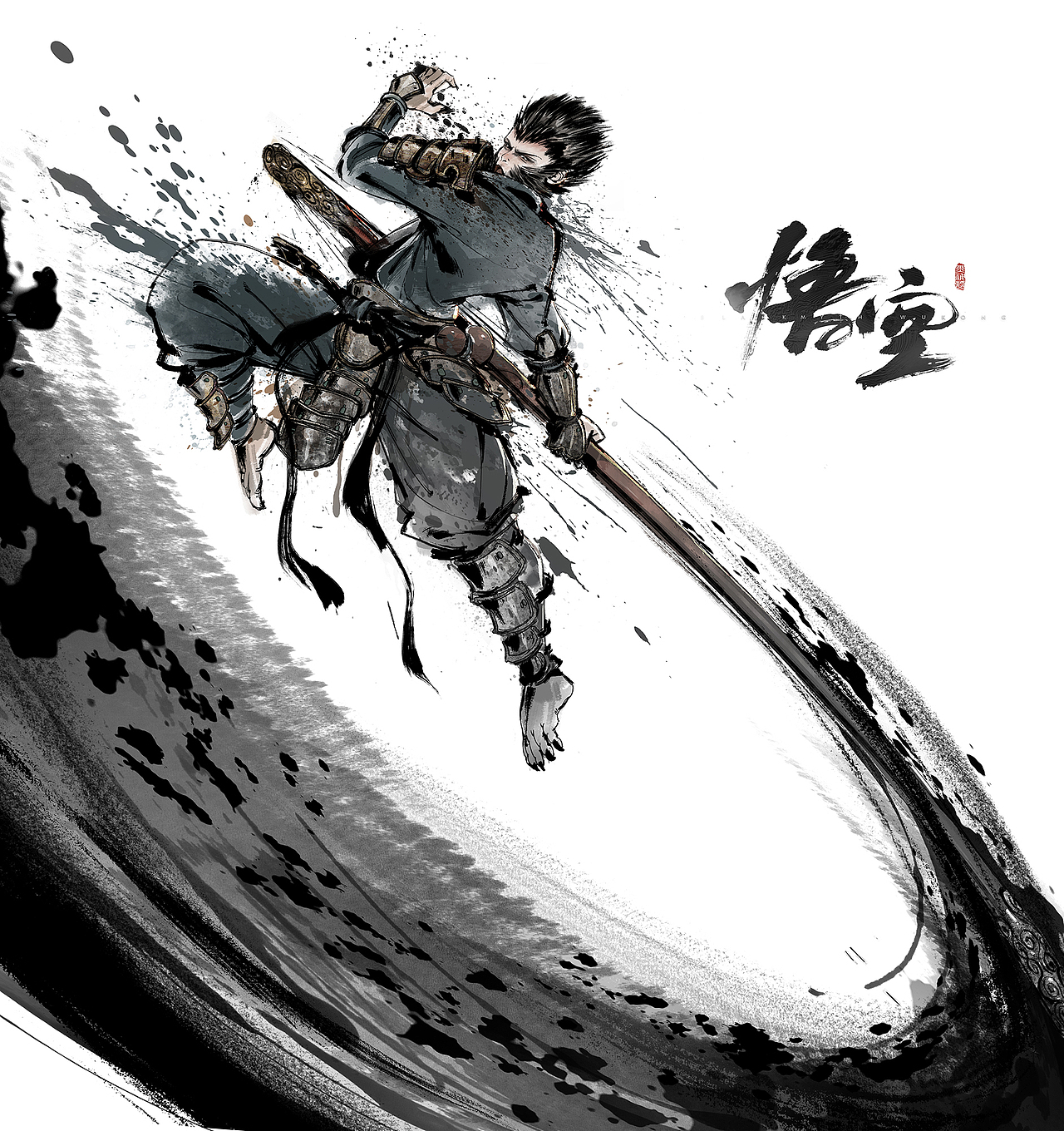 黑神话悟空 水墨风（图ZMzc4NTUyNDQ0） - 商业插画 - 站酷设计师小艺侠原创素材 - 站酷ZCOOL