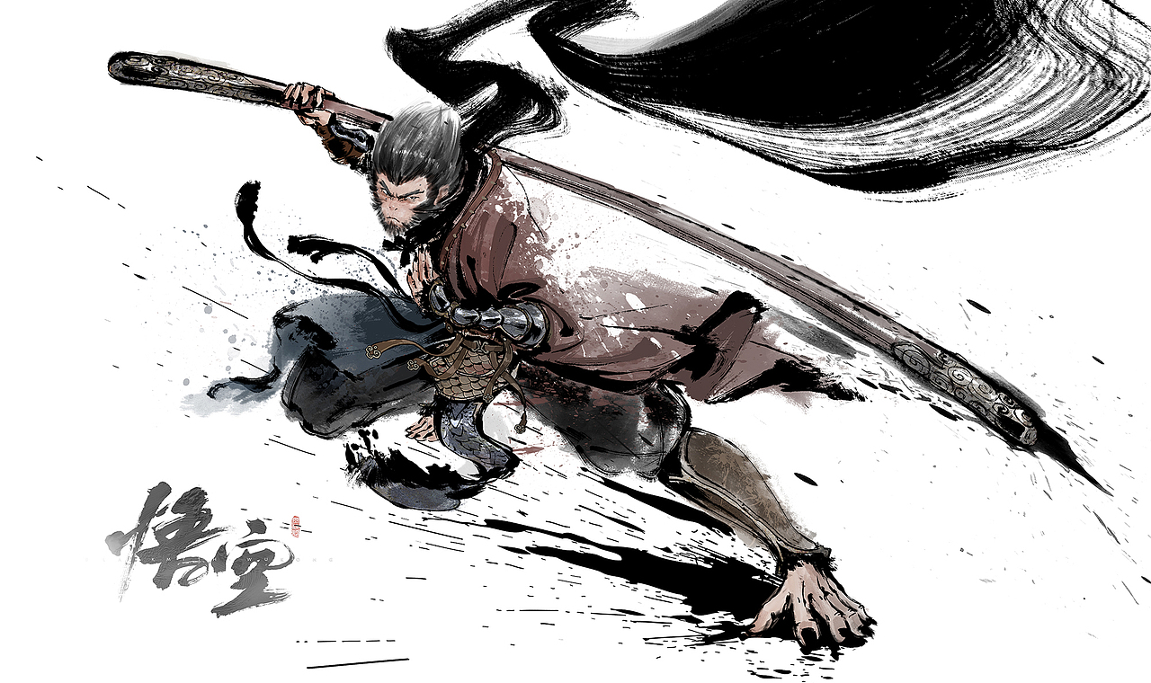 黑神话悟空 水墨风（图ZMzc4NTUyNDQ4） - 商业插画 - 站酷设计师小艺侠原创素材 - 站酷ZCOOL