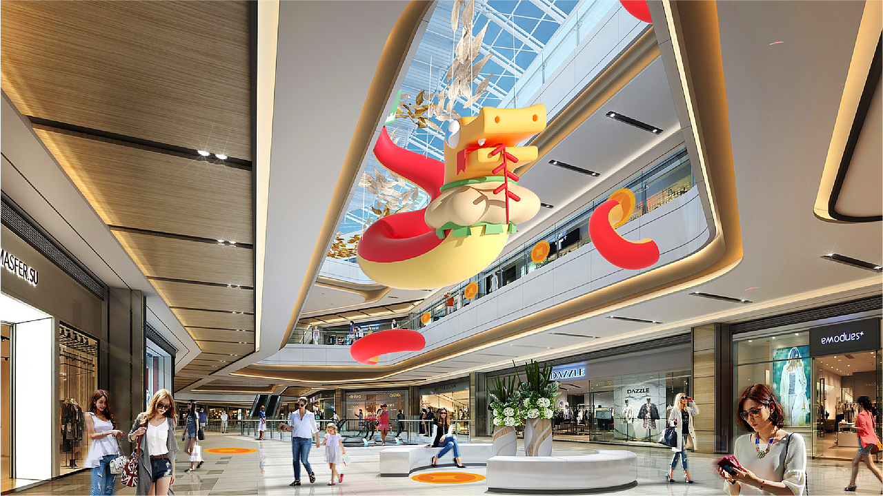 2025蛇年IP双旦商场新年圣诞美陈展-有灵气-灵灵蛇