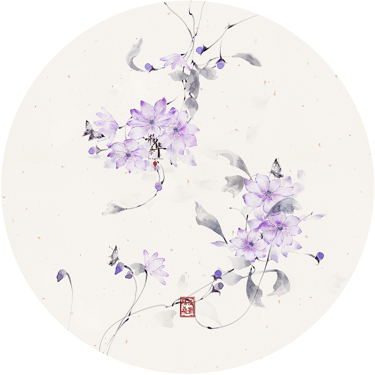 古风水墨水彩花卉（图ZMzc4NTY0OTc2） - 商业插画 - 站酷设计师格桑的画原创素材 - 站酷ZCOOL