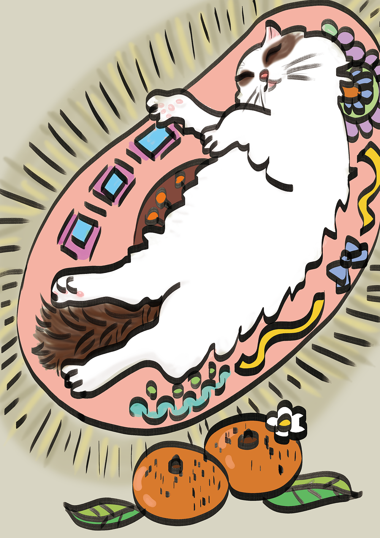 柿柿如意，大橘大利（图ZMzc4NTc4MDQw） - 商业插画 - 站酷设计师小佩儿原创素材 - 站酷ZCOOL