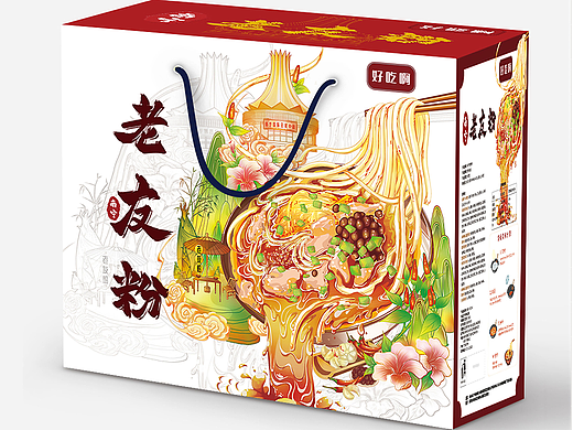 国风美食南宁老友粉插画设计