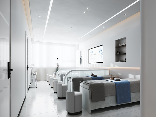 胶州150m²两层美容院空间设计丨蕾特恩祛痘