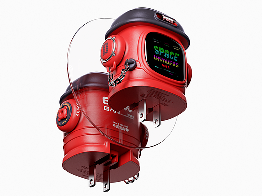 点音-电墩墩65W智能三口快充插头 | 九点整工业设计