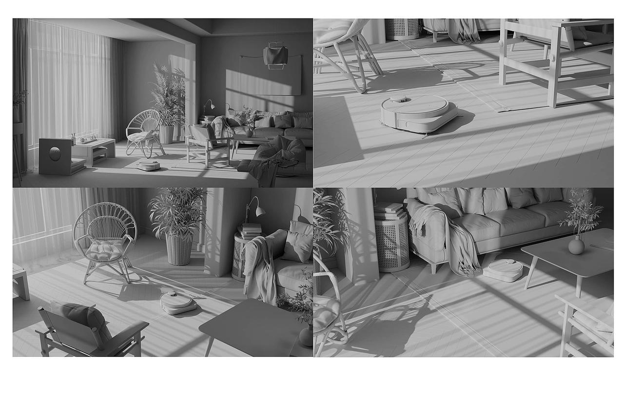 智能扫地机器人视觉设计氛围图