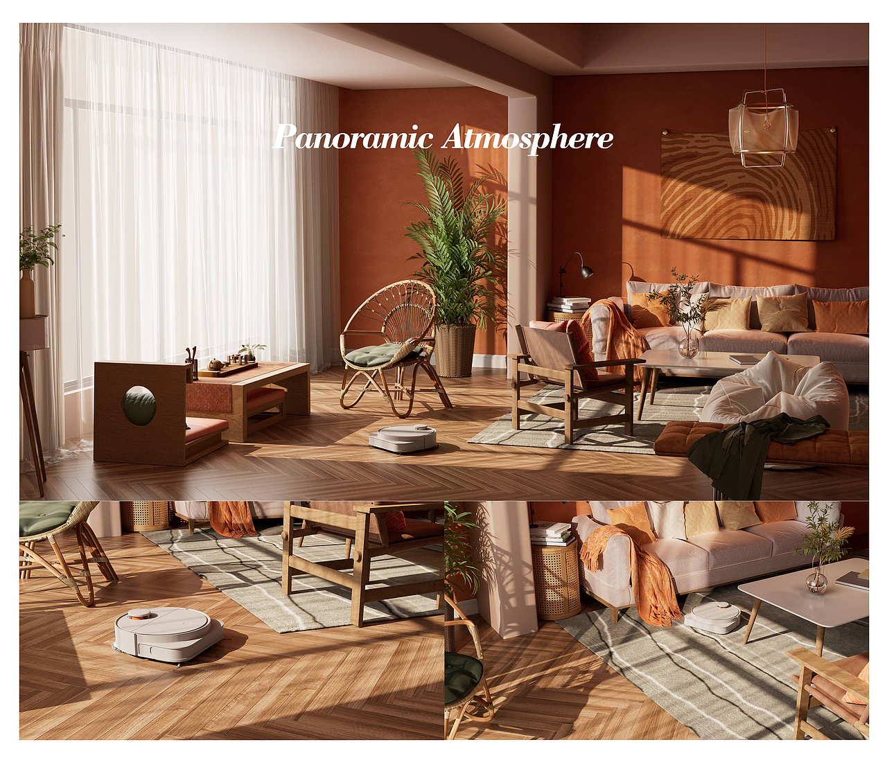 智能扫地机器人视觉设计氛围图