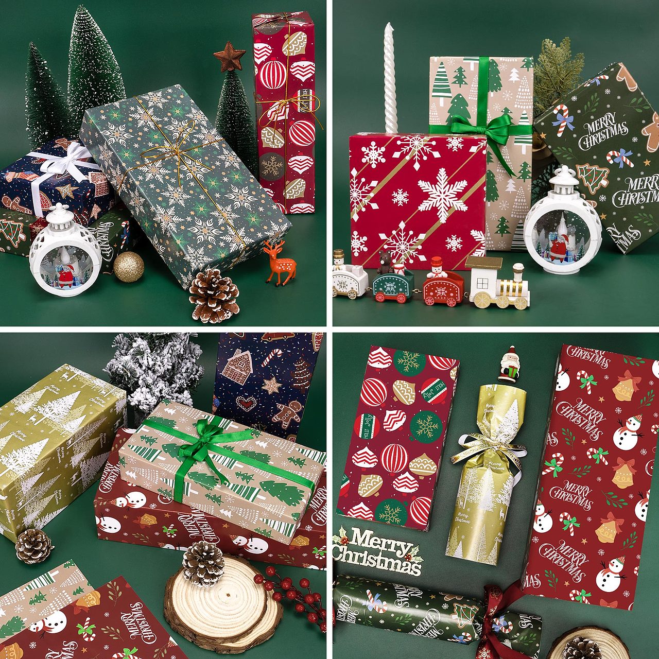 圣诞雪人姜饼人包装纸