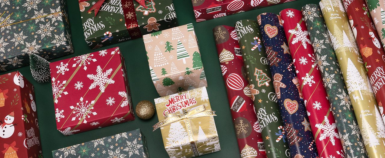 圣诞雪人姜饼人包装纸