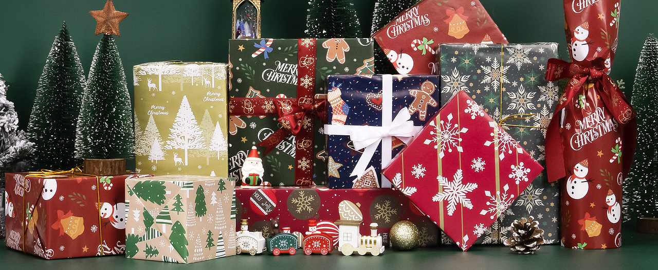 圣诞雪人姜饼人包装纸