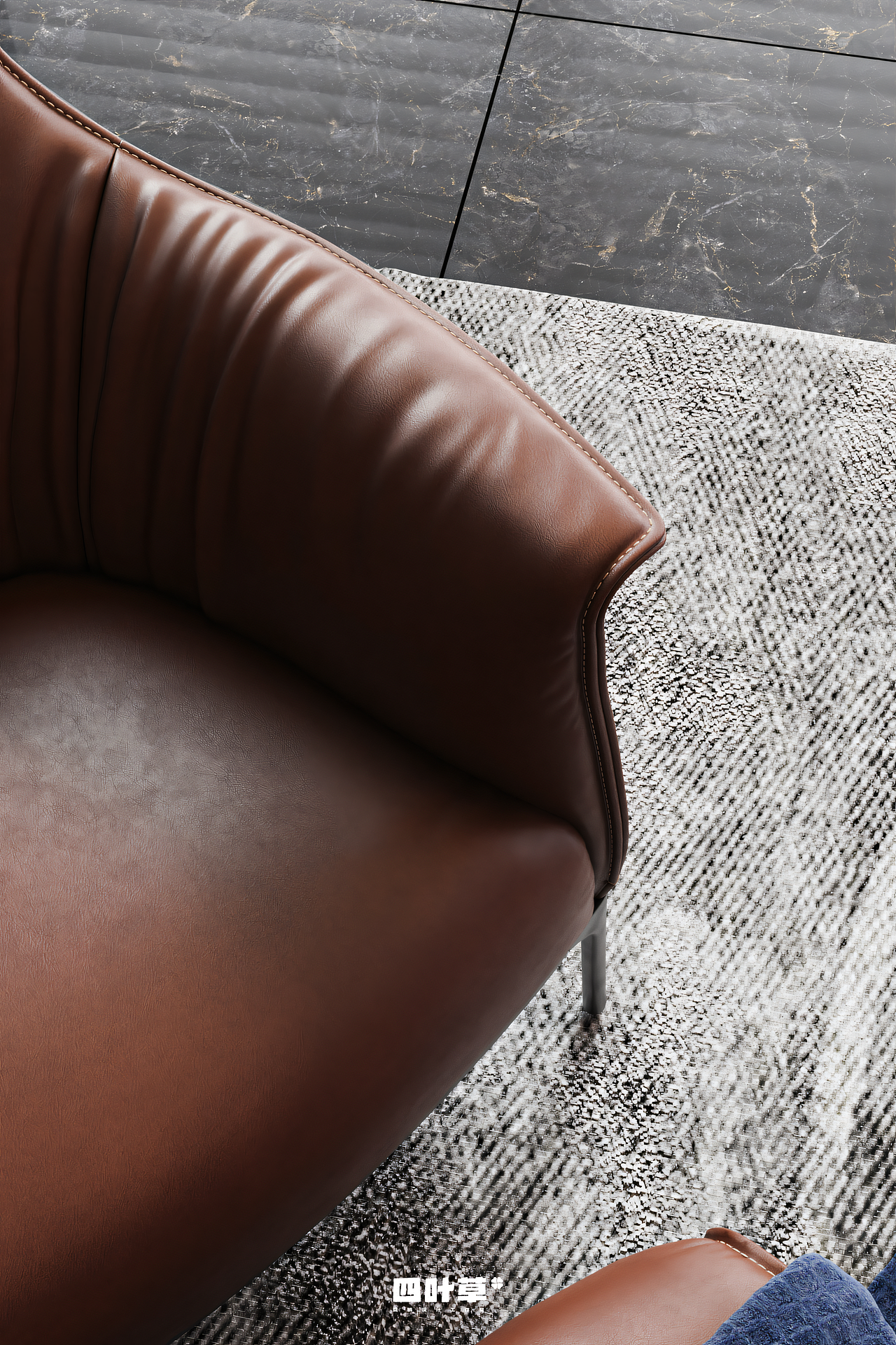 四叶草Club | 轻奢风休闲椅渲染案例*2