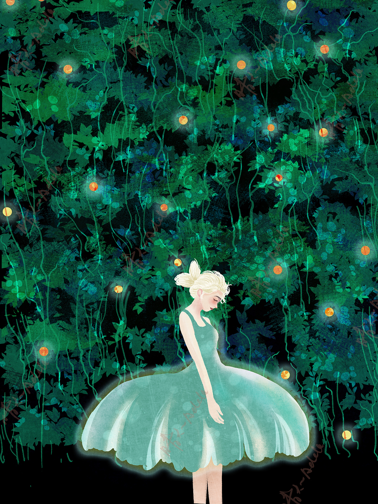 插画作品系列光之少年的故事