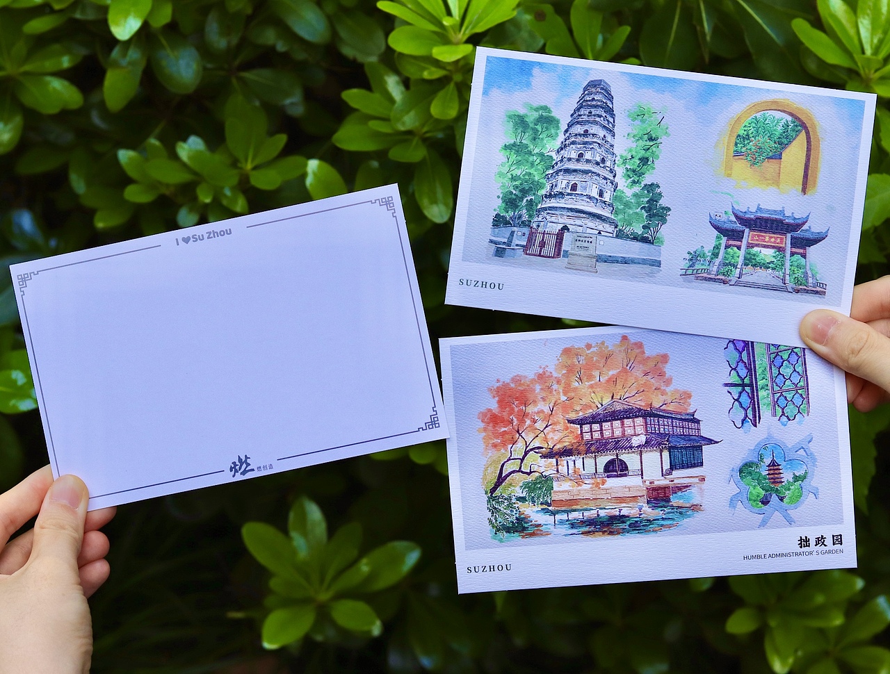 北京/苏州手绘明信片