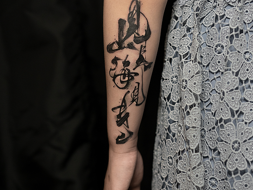 手臂上的字样