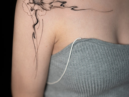 肩头上的花（个人主页-ZNzA1NjYzNDg=） - 实验艺术 - 站酷设计师戊辰纹画原创素材 - 站酷ZCOOL