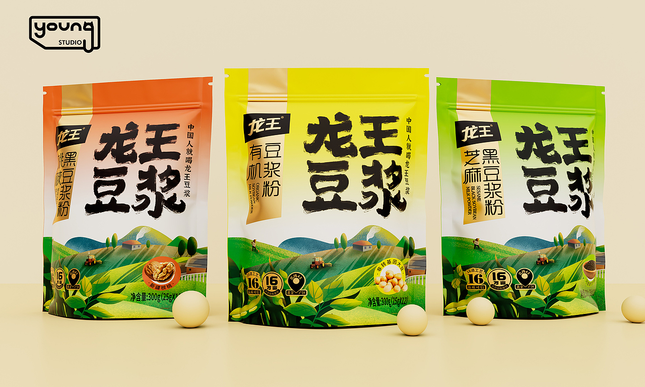 龙王豆浆粉包装升级