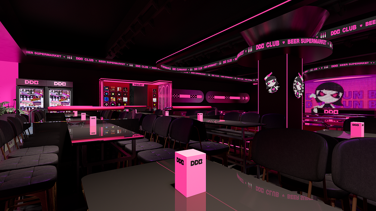 顿顿呗·KPOP CLUB｜空间设计｜拾点设计制造局（图ZMzc4NjcxNDUy） - 商业空间设计 - 站酷设计师拾点品牌设计原创素材 - 站酷ZCOOL