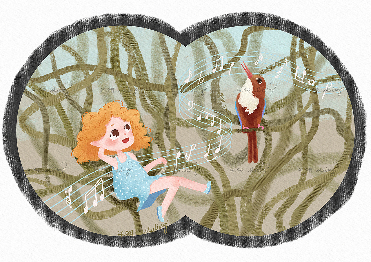 白胸翡翠奇遇记（图ZMzc4NjkxNjMy） - 儿童插画 - 站酷设计师沐翎画画画原创素材 - 站酷ZCOOL