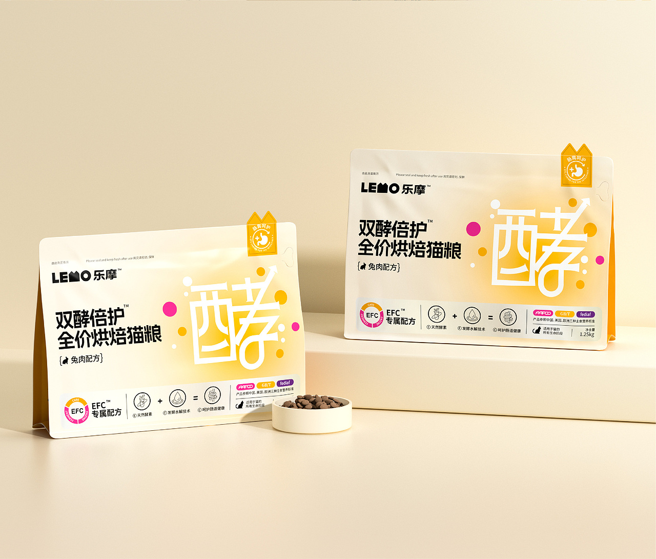 LEMO乐摩®双酵倍护猫粮包装设计 宠物包装设计 主粮(图ZMzc4ODE0Njk2) - 包装 - 站酷设计师TUOP十日创造原创素材 - 站酷ZCOOL