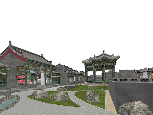 山西乔家大院乔致庸故居SU模型下载