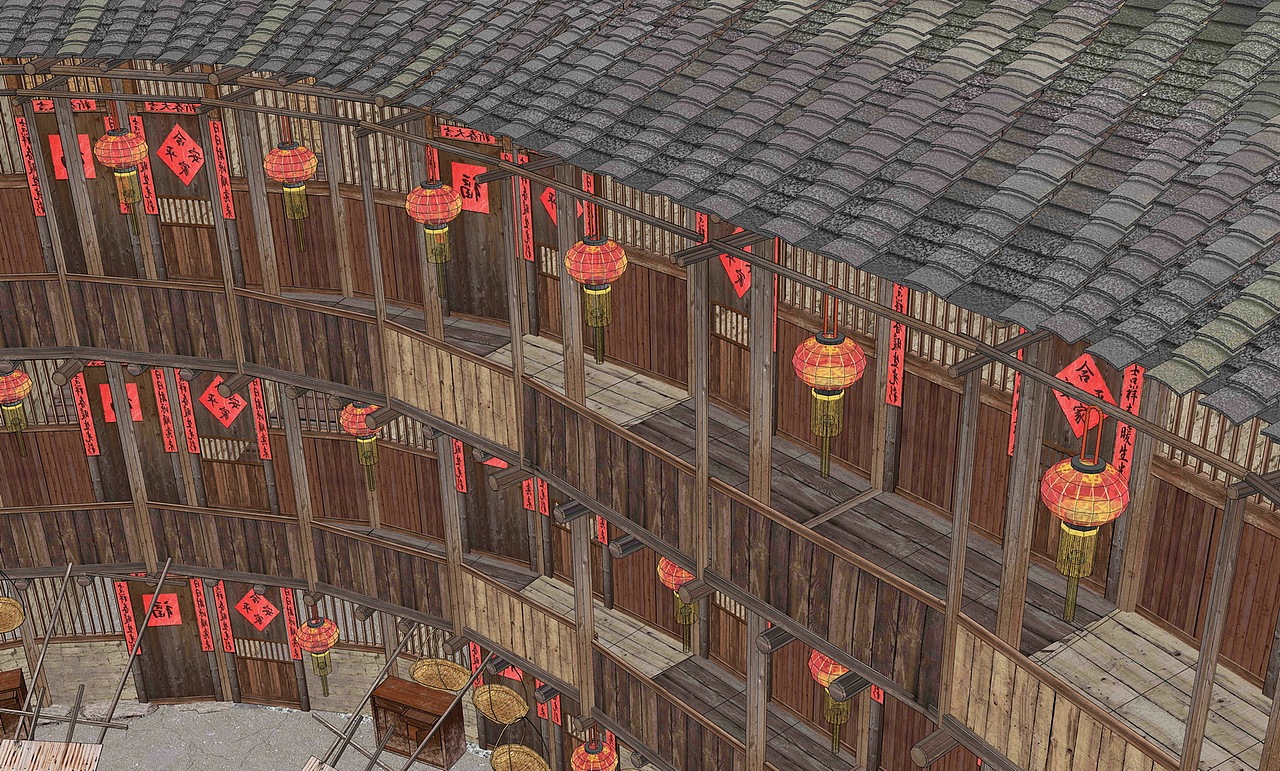 福建南靖土楼文昌楼SU模型下载