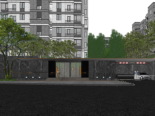 重庆融创云翠首开区大区景观SU模型下载