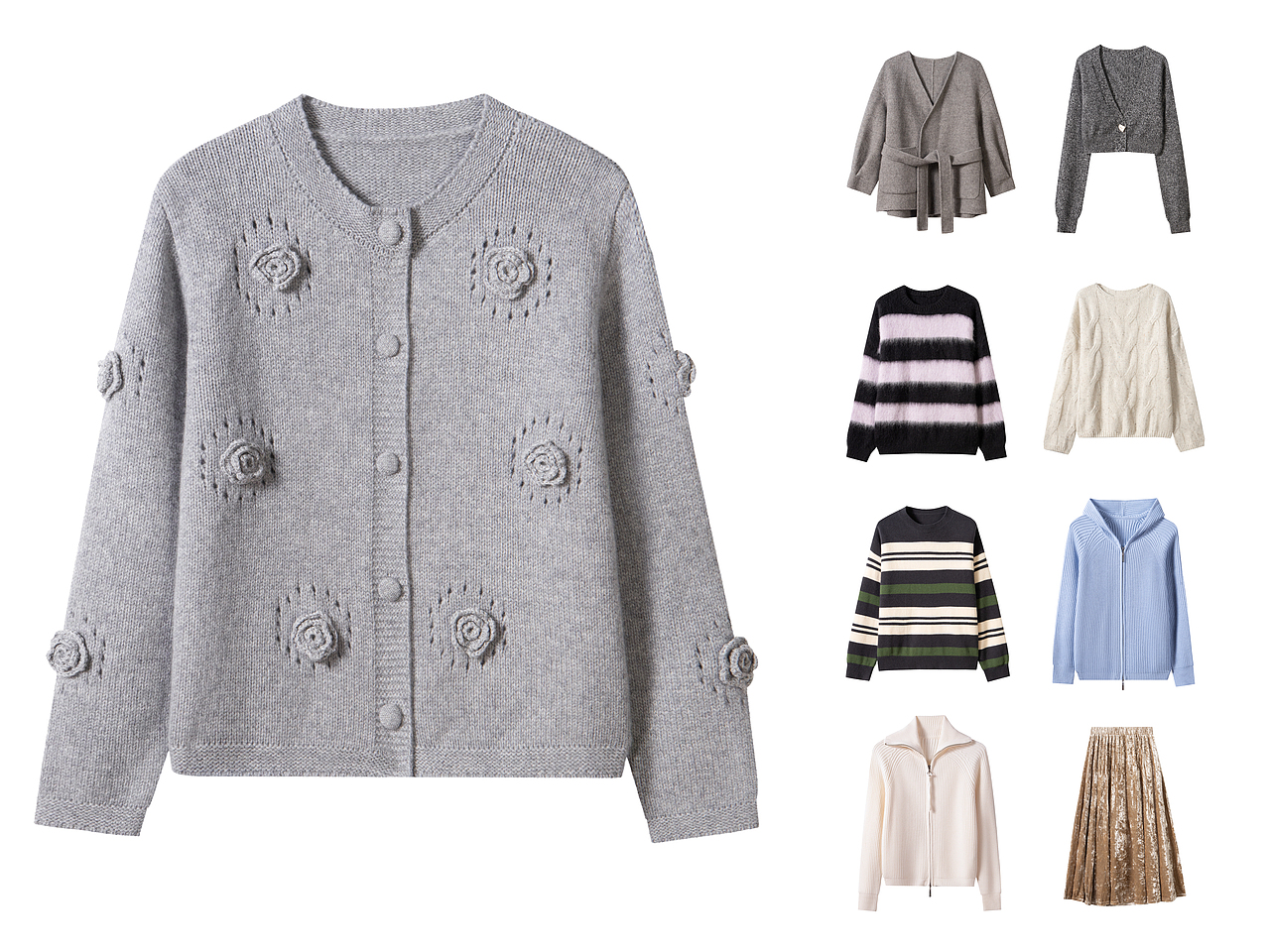 服装平铺 白底图 拍摄展示 / 毛衣