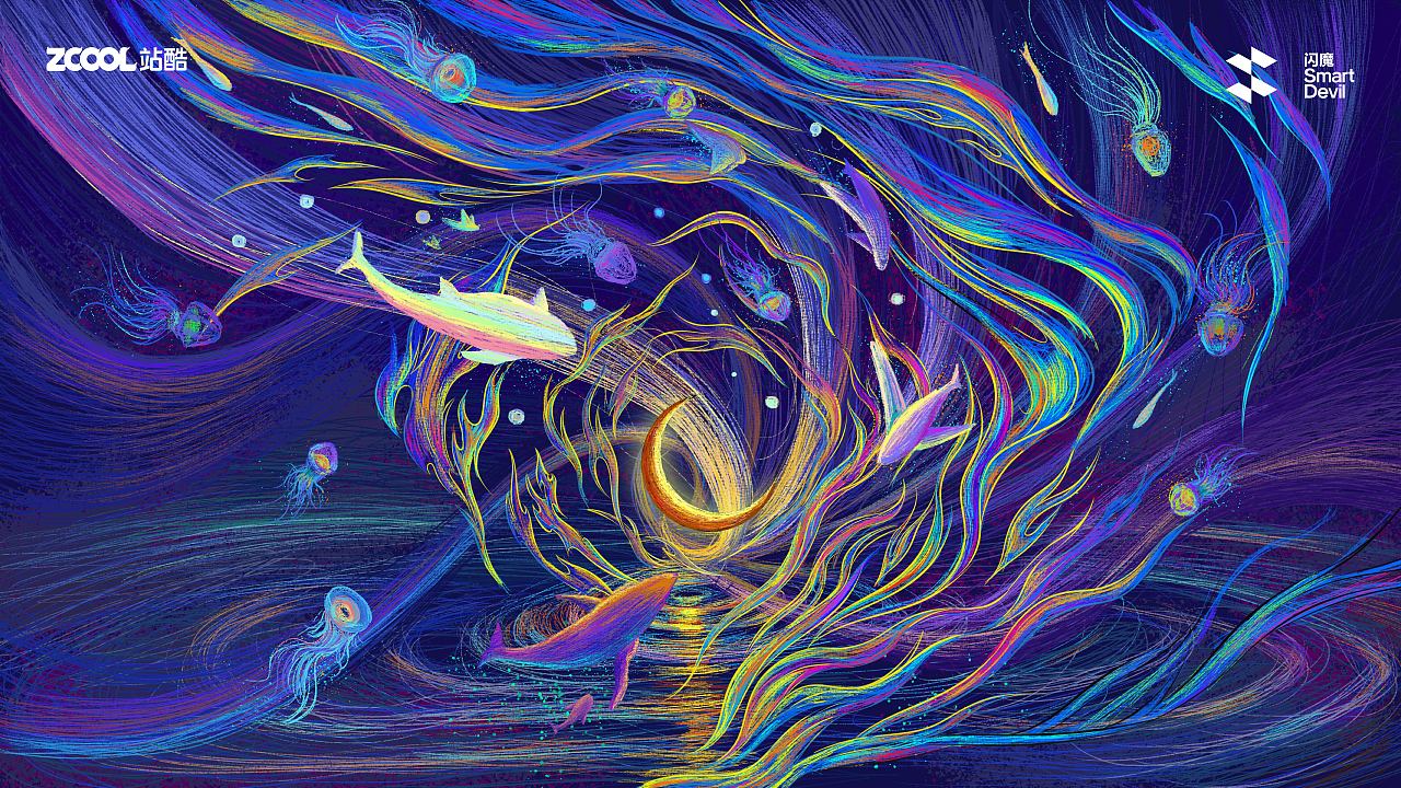 闪魔—《月开》（图ZMzc4NzM2MTcy） - 商业插画 - 站酷设计师黎慕H原创素材 - 站酷ZCOOL