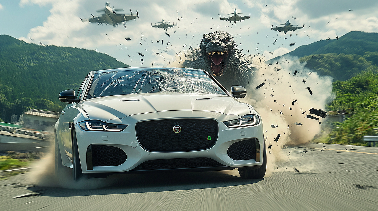 JAGUAR《哥斯拉出现》（图ZMzc4NzQ0ODY0） - AI作品 - 站酷设计师iIIi锋原创素材 - 站酷ZCOOL