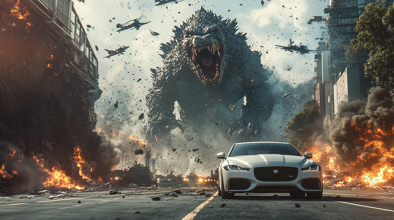 JAGUAR《哥斯拉出现》（图ZMzc4NzQ0ODg0） - AI作品 - 站酷设计师iIIi锋原创素材 - 站酷ZCOOL