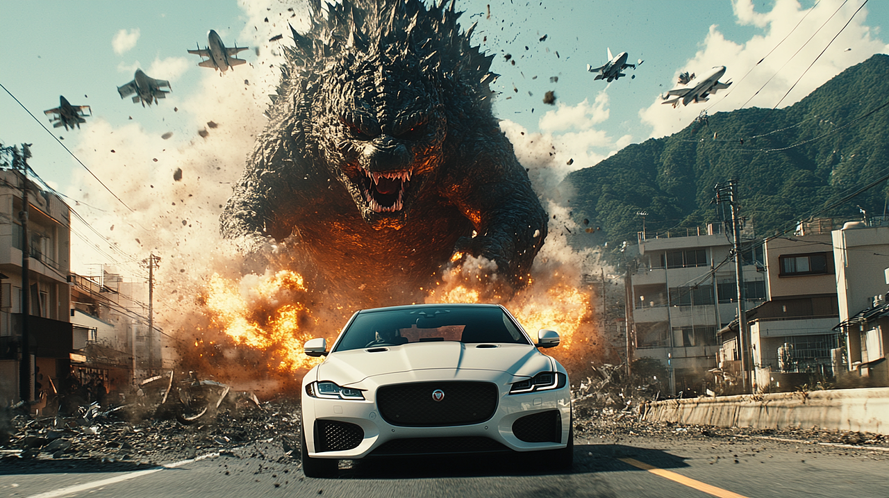 JAGUAR《哥斯拉出现》（图ZMzc4NzQ0ODky） - AI作品 - 站酷设计师iIIi锋原创素材 - 站酷ZCOOL
