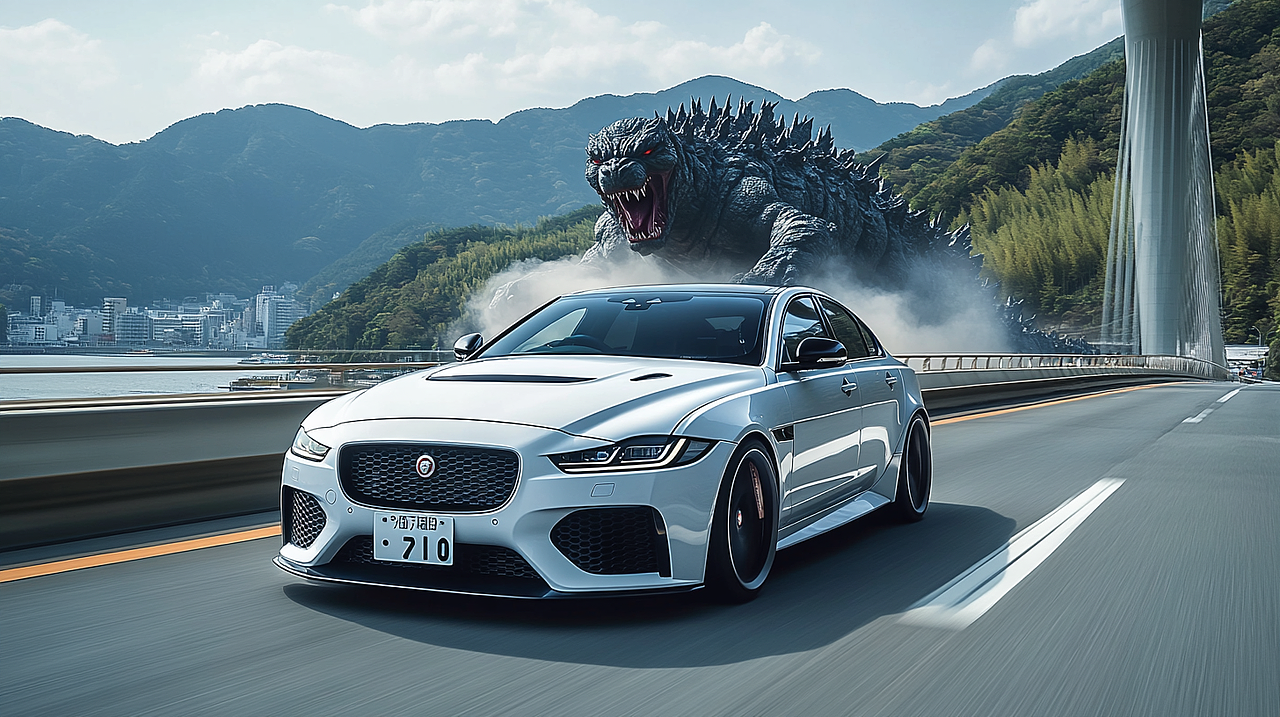 JAGUAR《哥斯拉出现》（图ZMzc4NzQ1MDYw） - AI作品 - 站酷设计师iIIi锋原创素材 - 站酷ZCOOL