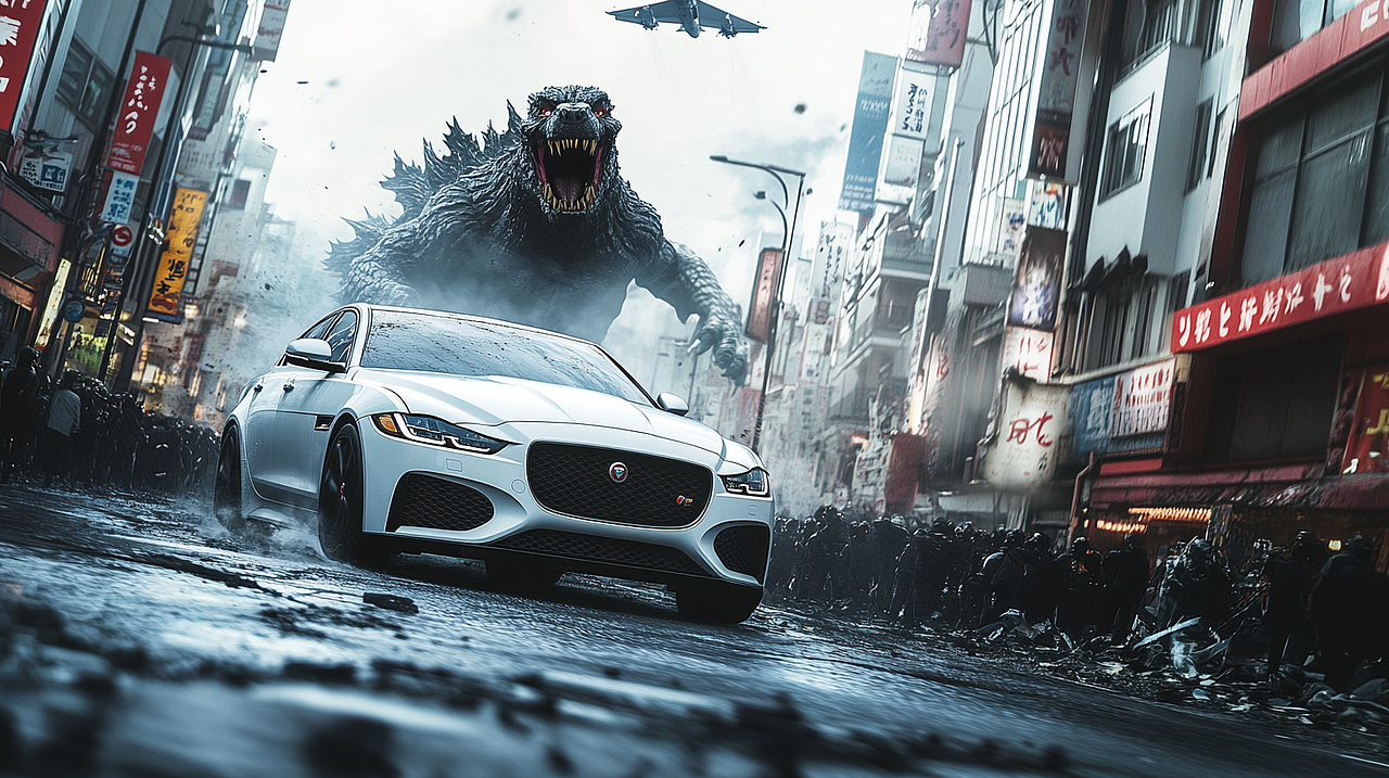 JAGUAR《哥斯拉出现》（图ZMzc4NzQ1MDg0） - AI作品 - 站酷设计师iIIi锋原创素材 - 站酷ZCOOL