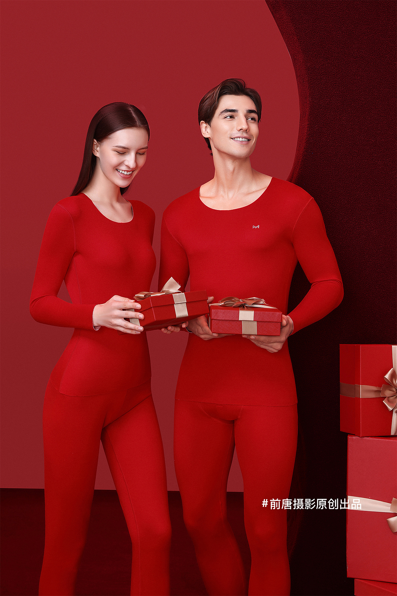 保暖衣  秋衣秋裤  情侣内衣拍摄