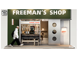 freeman&#39;s 费里曼商店#美式#商业设计#门头设计