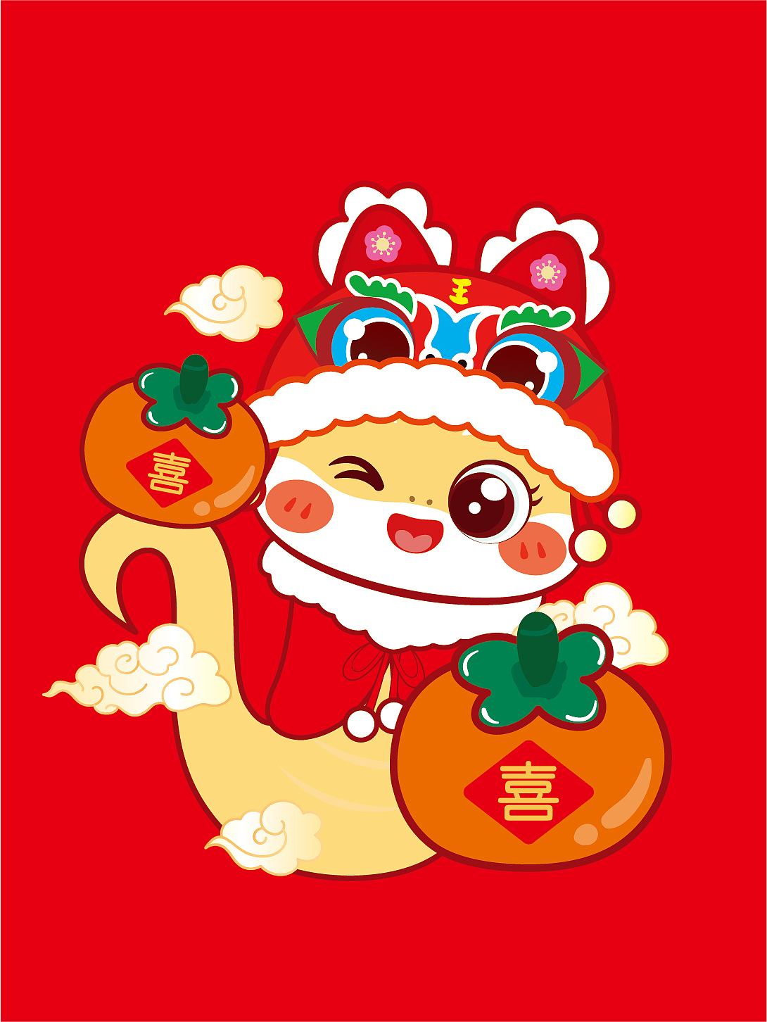 蛇年新年插画卡通可爱（图ZMzc4Nzc2NzE2） - 商业插画 - 站酷设计师阿茹生肖IP原创素材 - 站酷ZCOOL