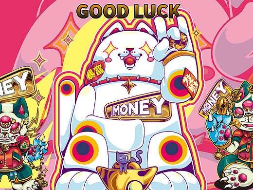 【闪魔】GOOD LUCK 三眼招财猫